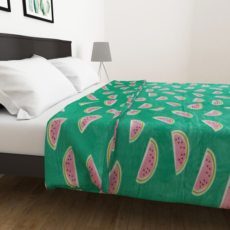 Slate Watermelon Print Double Bed Blanket - 180 x 200 cm