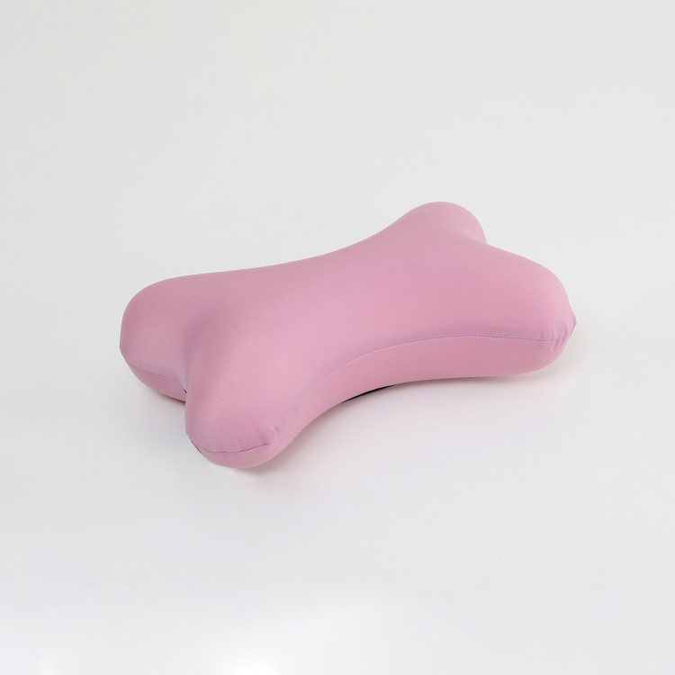 Travel Solid Memory Foam Bone Pillow - Single Pc. - Polyester - 30 cm x 20 cm - Peach