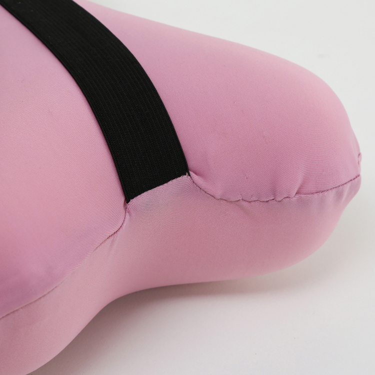 Travel Solid Memory Foam Bone Pillow - Single Pc. - Polyester - 30 cm x 20 cm - Peach