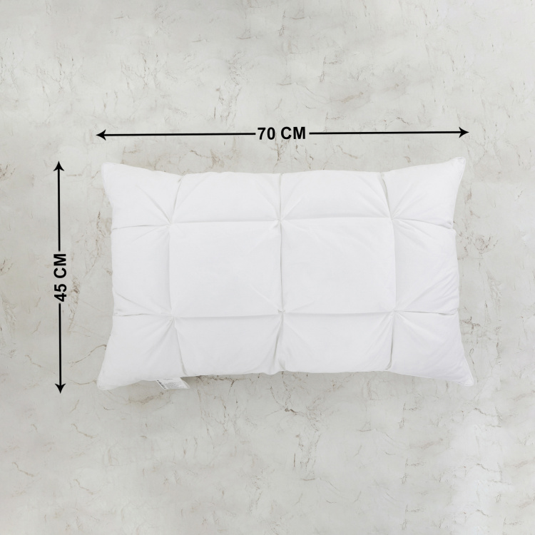 Cloud Tuck Contemporary Tuck Pillow - Single Pc. - 70 cm X 45 cm - Polyester  - 70 cmL X 45 cmW - White