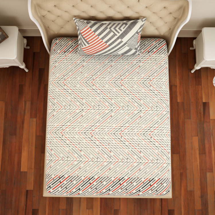 SPACES Atrium Geometric Print 2-Piece Single Bedsheet Set - 152 x 224 cm