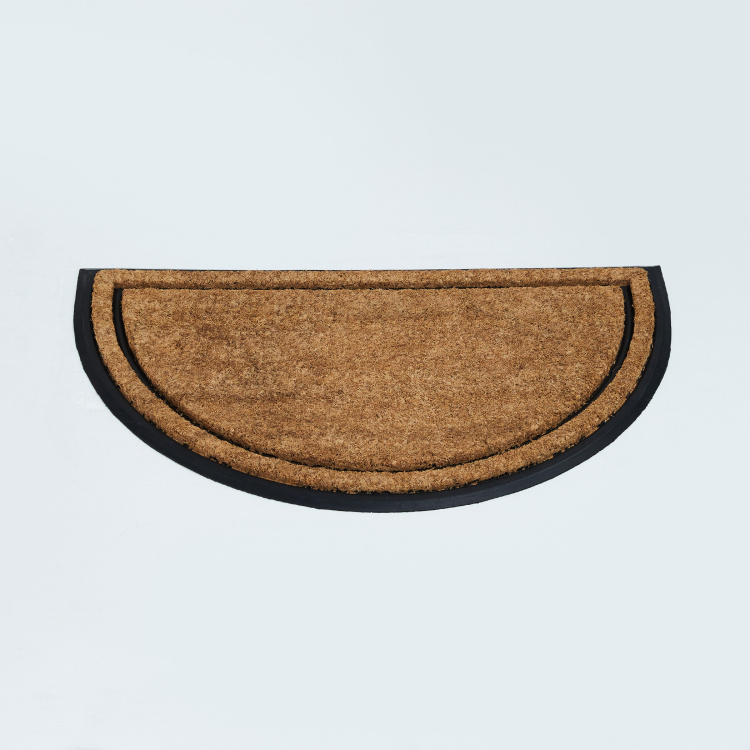 Elite Textured Coir Doormat - Rubber - 75 cm x 45 cm - Brown