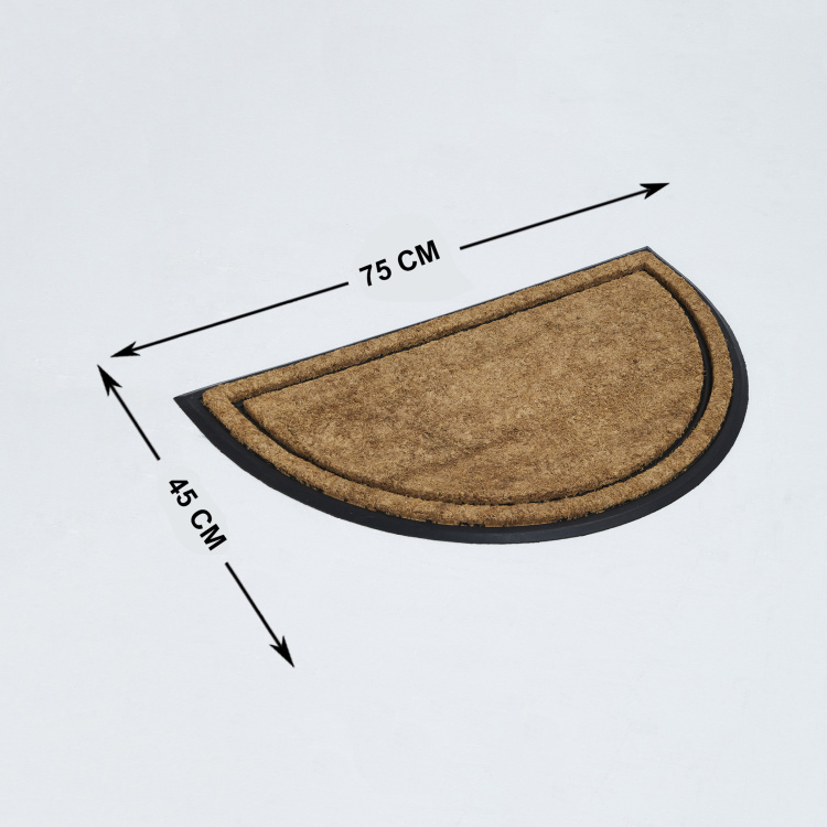 Elite Textured Coir Doormat - Rubber - 75 cm x 45 cm - Brown
