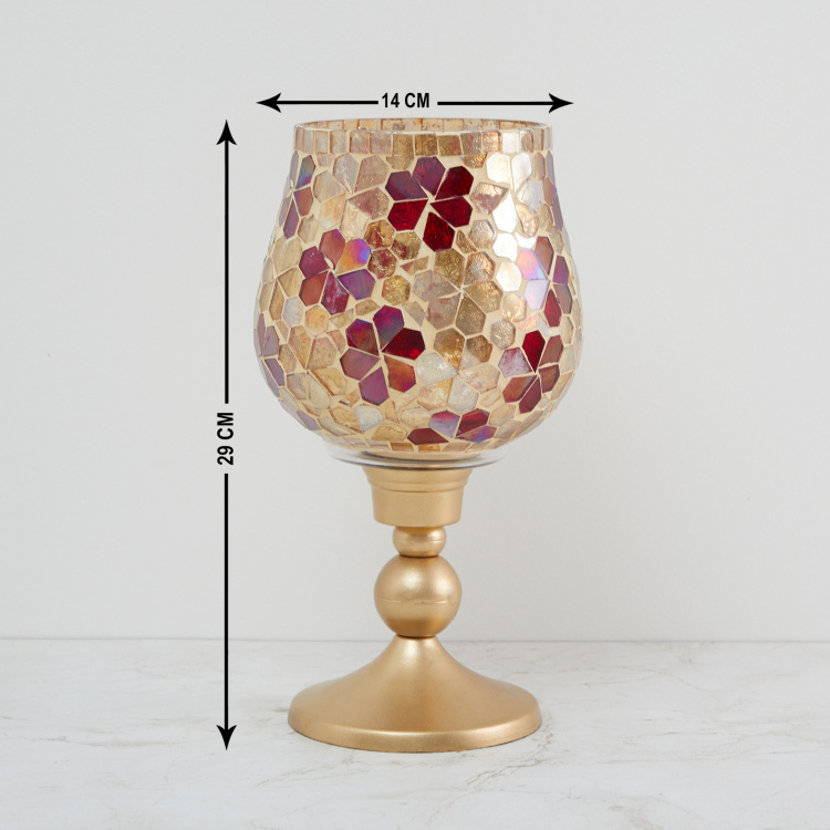 Galaxy Mabel Floral Mosaic Hurricane Lamp