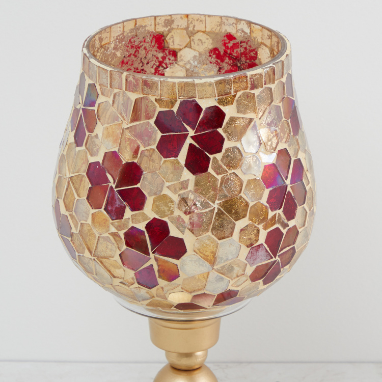 Galaxy Mabel Floral Mosaic Hurricane Lamp