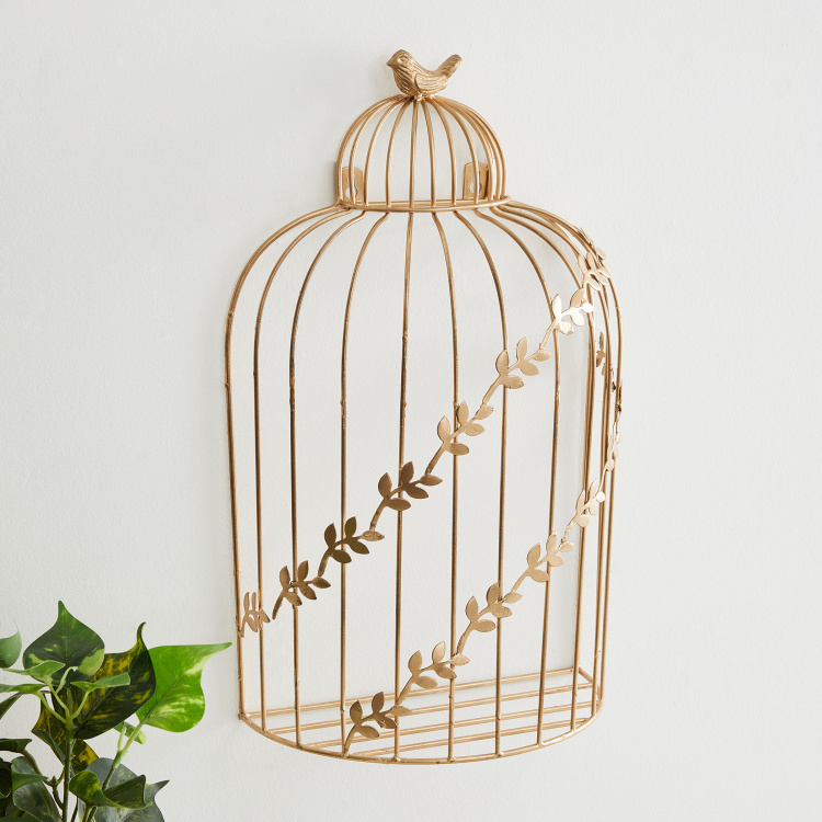 Athena Wall Mounted Decorative Metal Bird Cage - 27 cm L x 43 cm H