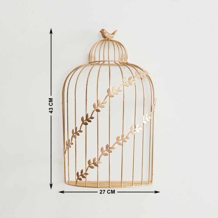 Athena Wall Mounted Decorative Metal Bird Cage - 27 cm L x 43 cm H