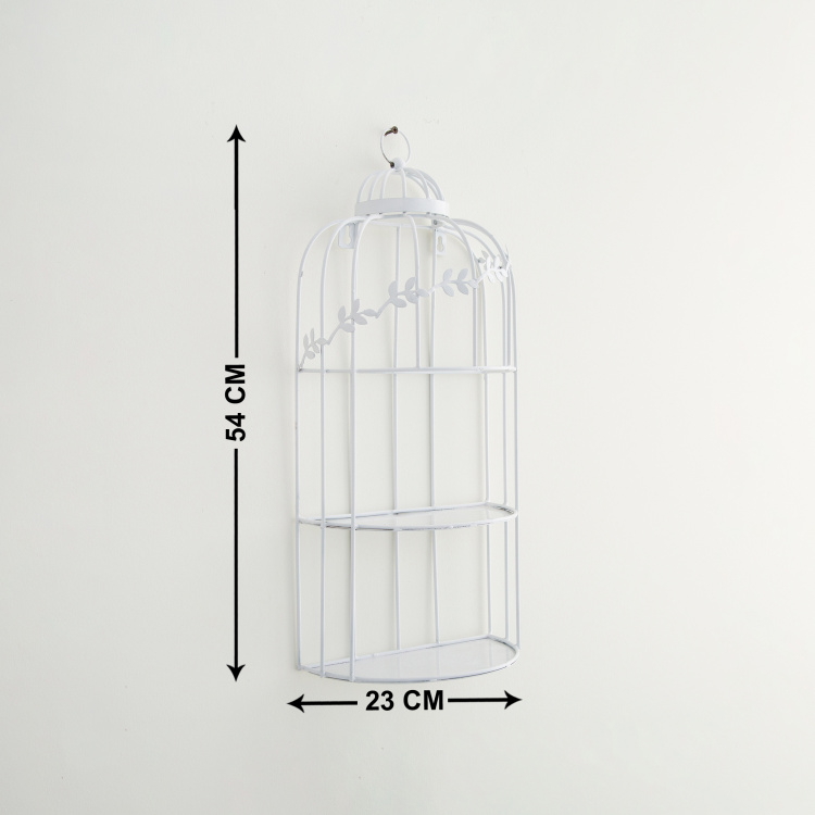 Amaze Metal  Wall Mounted Decorative Bird Cage -Single Pc -23 cm x 54 cm - silver