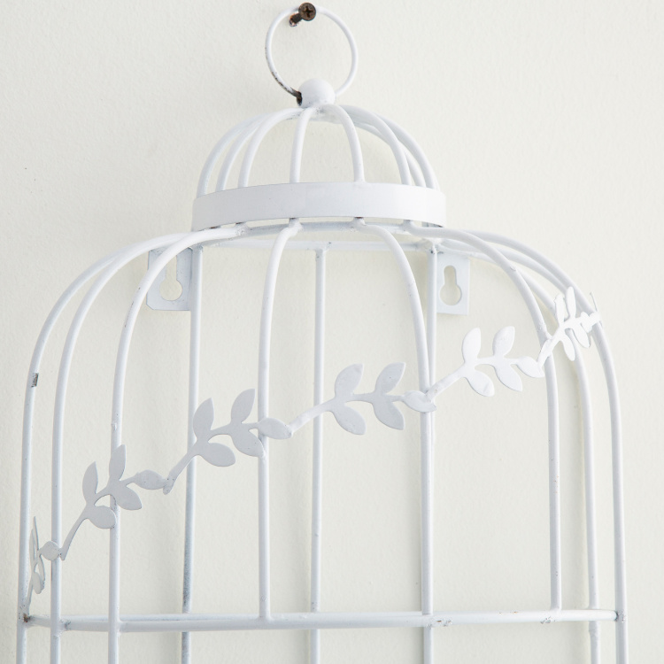 Amaze Metal  Wall Mounted Decorative Bird Cage -Single Pc -23 cm x 54 cm - silver