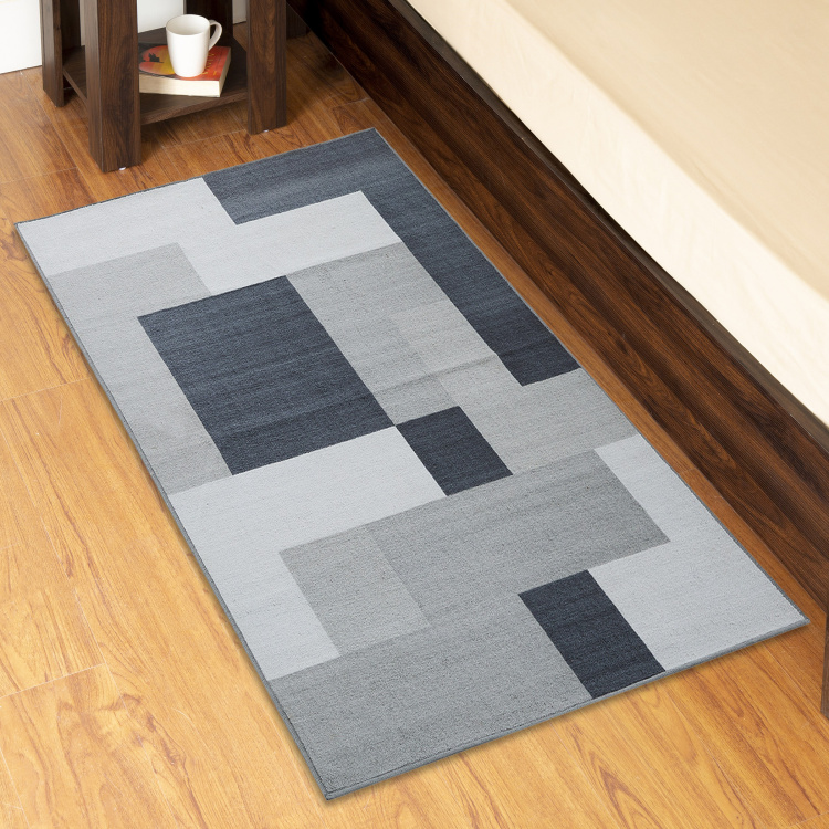 Alice Portable Textured Polyester Table Runner : 130 cm x 45 cm Grey