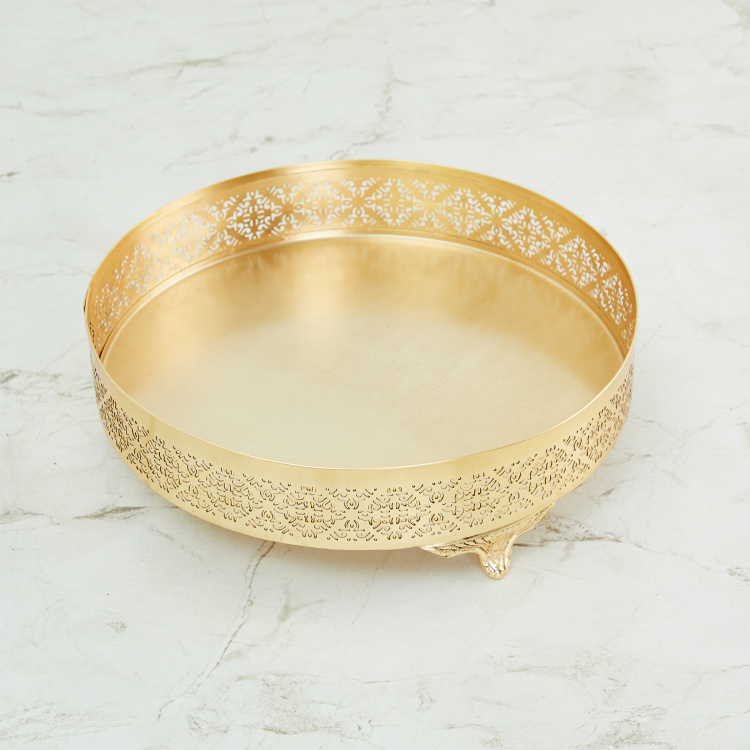 Splendid Carved Round Platter