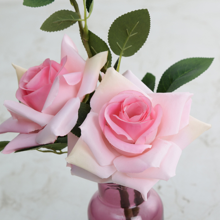 Gardenia Rose Artificial Flower in Glass Bottle