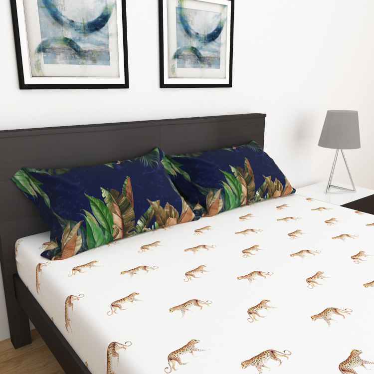 Celebrity Leopard Print 3-Piece King Bedsheet Set - 2.74 m x 2.74 m