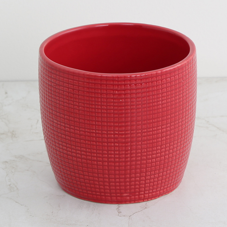 Valencia Ceramic Embossed Planter