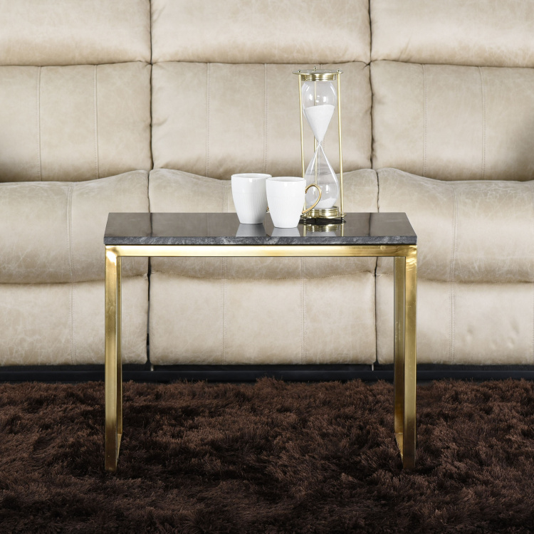 Aprilla Textured Marble Top Coffee Table - Gold