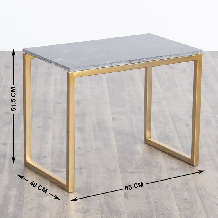 Aprilla Textured Marble Top Coffee Table - Gold