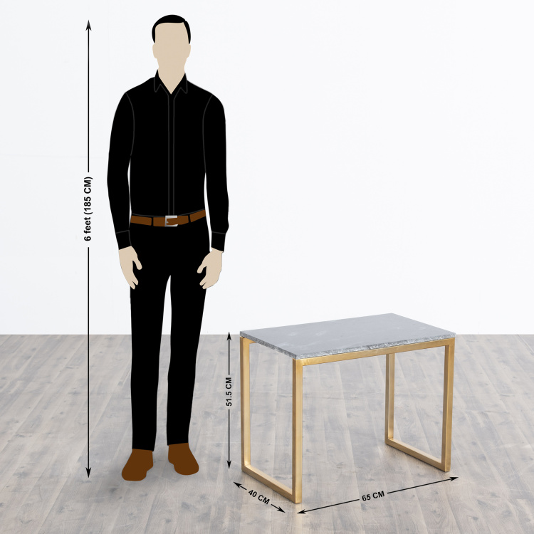 Aprilla Textured Marble Top Coffee Table - Gold