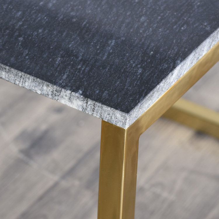 Aprilla Textured Marble Top Coffee Table - Gold