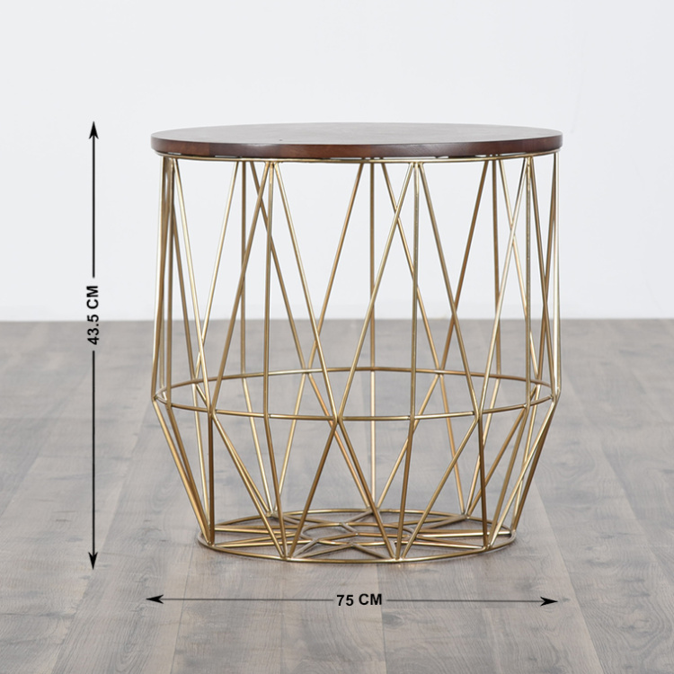 Valencia Caged Round Coffee Table - Gold