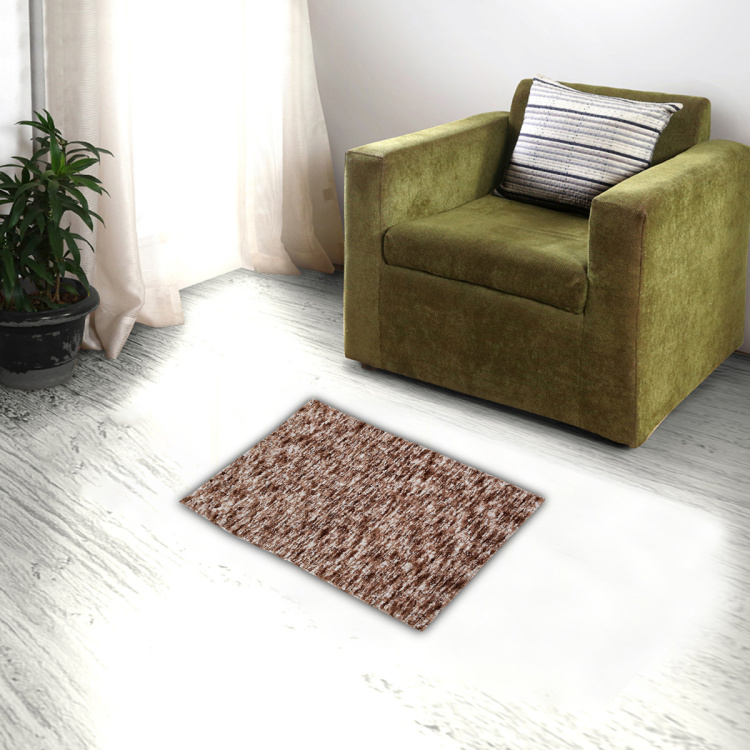 Exotica Cross Hatch 1 Polyester Tufted Carpet : 90 x 150 cm Beige