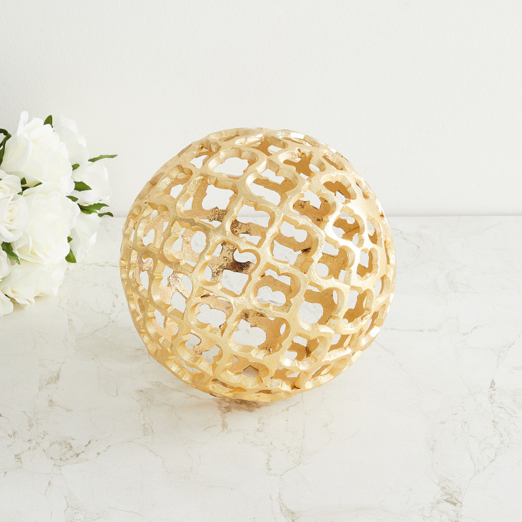 Abstract design Metal Ball - Metal - Gold - 19 cm L x 19 cm H