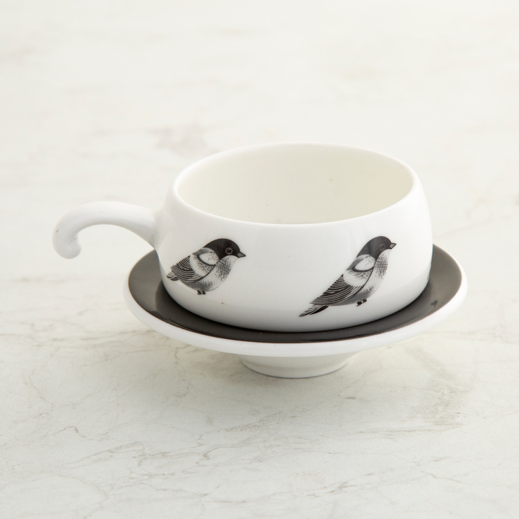 Mandarin Printed Cup and Saucer - Set of 12 - 160 ml