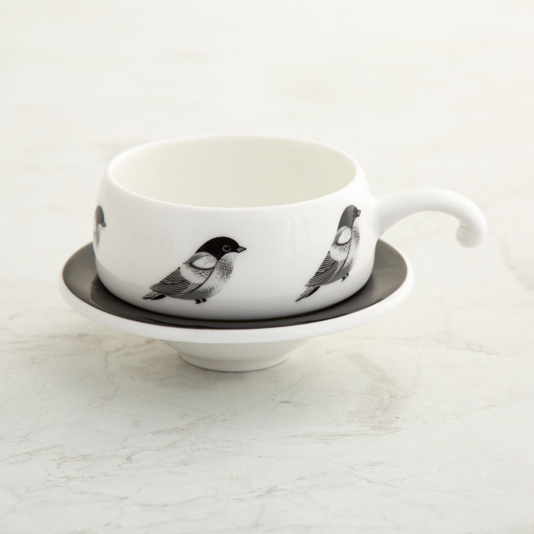Mandarin Printed Cup and Saucer - Set of 12 - 160 ml