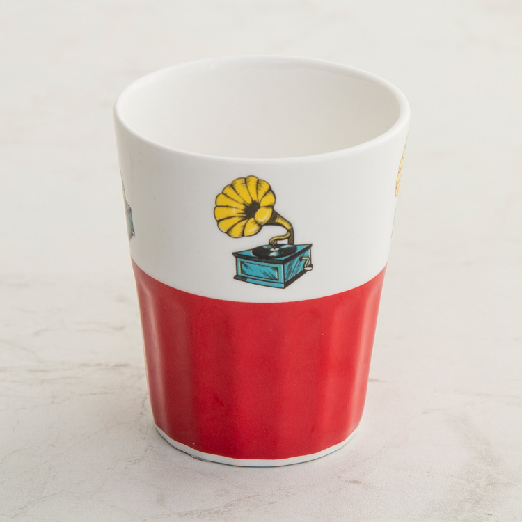 Raisa-Retro Printed Sets  - Bone China -  Cutting Chai Cup - 8 cm  H x 6.5 cm - 160 ml - Multicolour