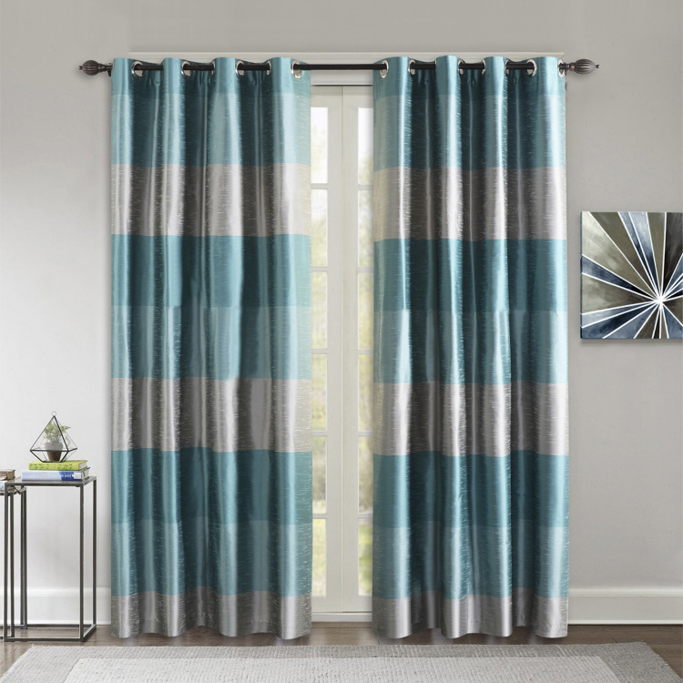 DECO WINDOW Silk Route Blackout Door Curtain Pair - 1.32 x 2.28 m