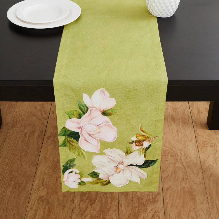 Magnolia Floral Print Table Runner - 33 x 180 cm