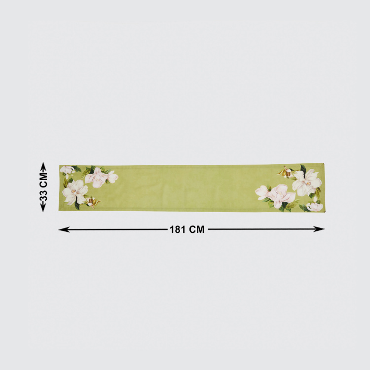 Magnolia Floral Print Table Runner - 33 x 180 cm