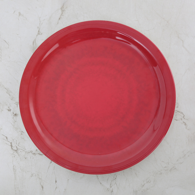 Meadows-Malva Solid Dinner Plates - Melamine - Dinner Plate - 2 cm H x 27 cm - Red