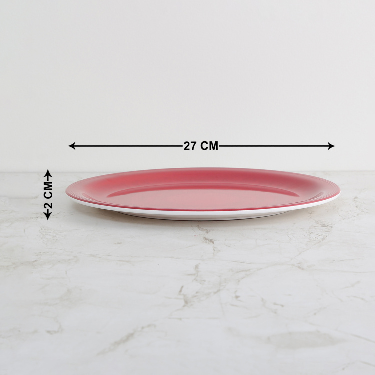 Meadows-Malva Solid Dinner Plates - Melamine - Dinner Plate - 2 cm H x 27 cm - Red