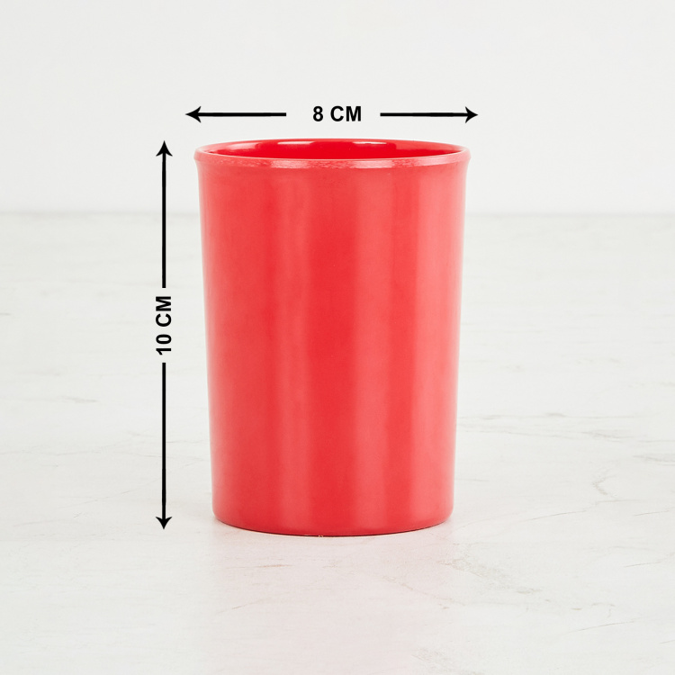 Meadows-Malva Solid Glasses & Tumblers - Melamine - Tumbler - 10 cm H x 8 cm - Red