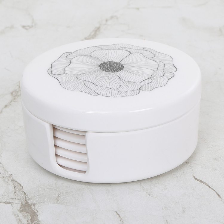 Meadows-Siena Printed Coaster Set - Melamine - Coaster - 9.5 cm - Multicolour