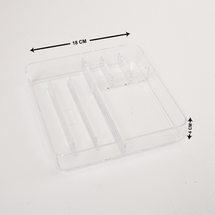 Orion Solid Square Single Pc. Jewellery Organizer - Poly Resin - Transparent