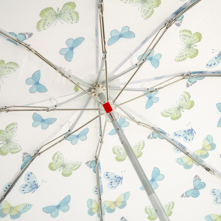 Canopy Umbrella Printed Round Single Pc. Manual Five Fold Umbrella - Polyester - Blue