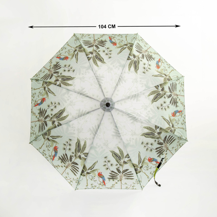 Canopy Umbrella PrintedRound Single Pc. Manual Three Fold Umbrella - Polyester - Multicolour