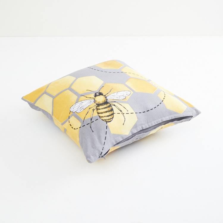 Honey Bee Printed Cushion Covers - Set Of 2 Pcs -  Cotton - 40 cm x 40 cm - Multicolour