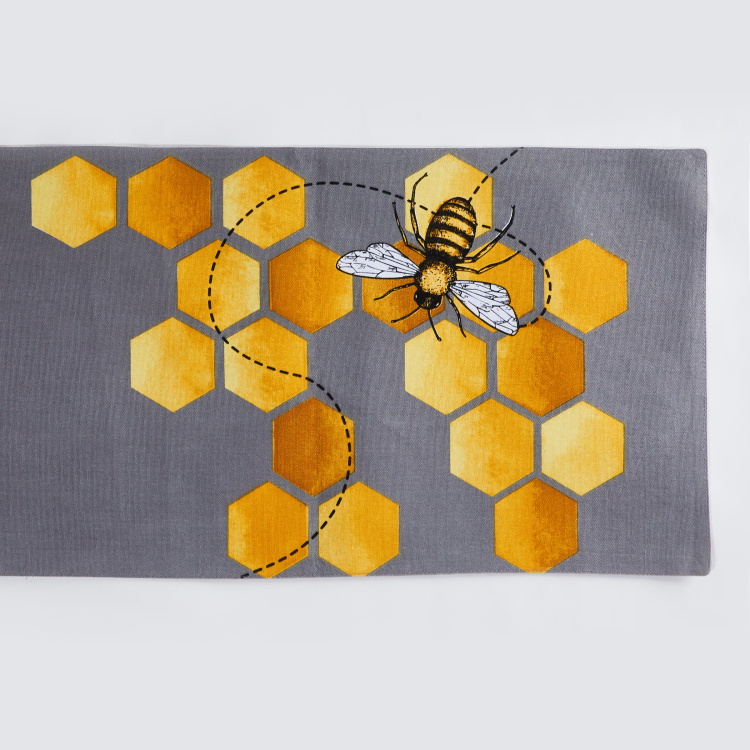 Honey Bee Printed Runner - Cotton - 33 cm x 1.80 m - Table Runner - 33 cm x 180 cm - Multicolour