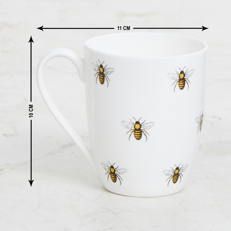 HoneyBee Printed Big Mug - Bone China - Big Mug - 11 cm W x 10 cm H - Multicolour