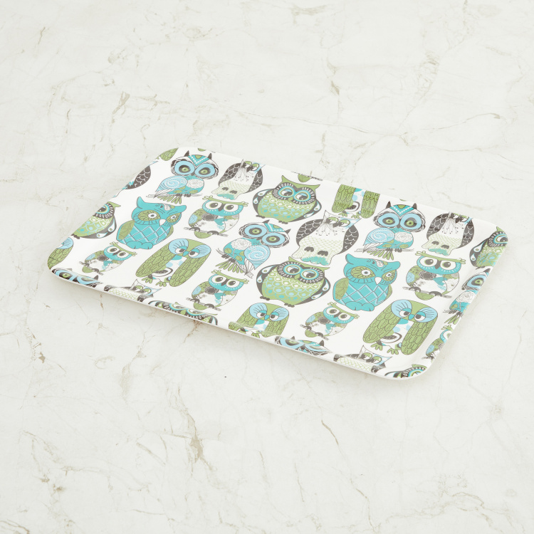 Garnet Printed Rectangular Tray - 24 x 35 cm