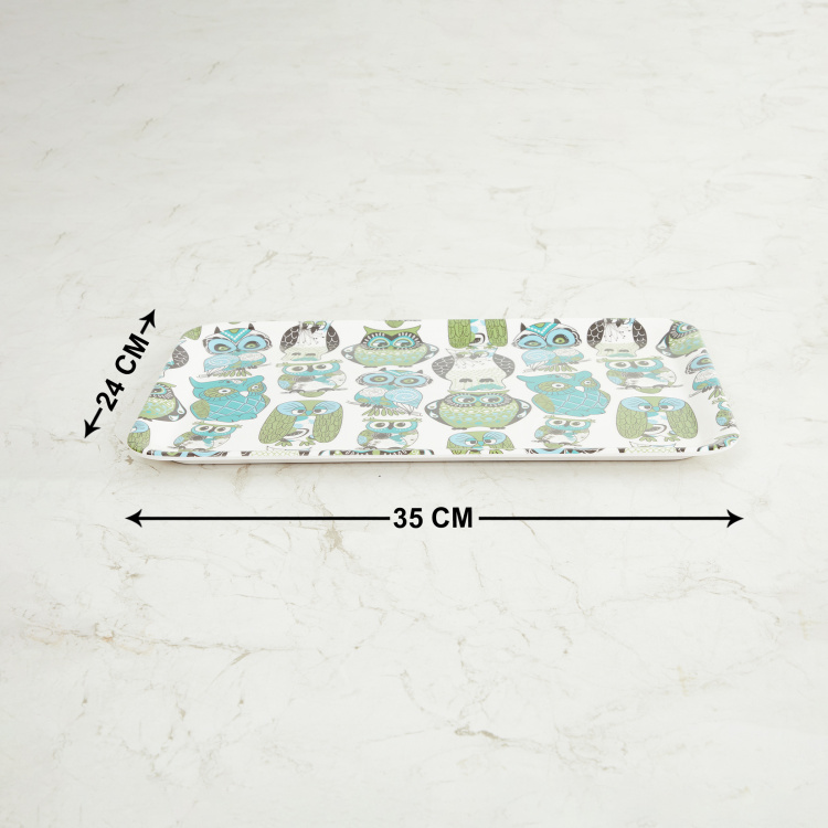 Garnet Printed Rectangular Tray - 24 x 35 cm