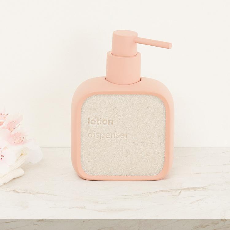 Mystic Fables Peach Textured Soap Dispenser Poly Resin - 10 cm x 5 cm x 14 cm