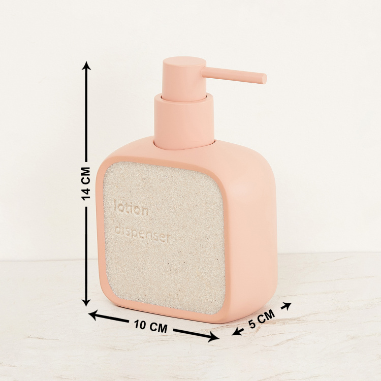 Mystic Fables Peach Textured Soap Dispenser Poly Resin - 10 cm x 5 cm x 14 cm