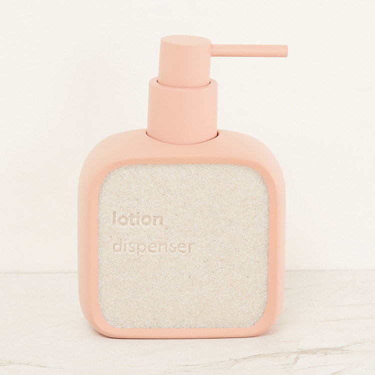 Mystic Fables Peach Textured Soap Dispenser Poly Resin - 10 cm x 5 cm x 14 cm