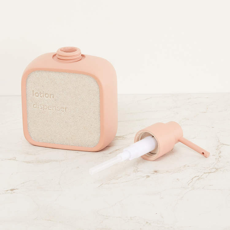 Mystic Fables Peach Textured Soap Dispenser Poly Resin - 10 cm x 5 cm x 14 cm