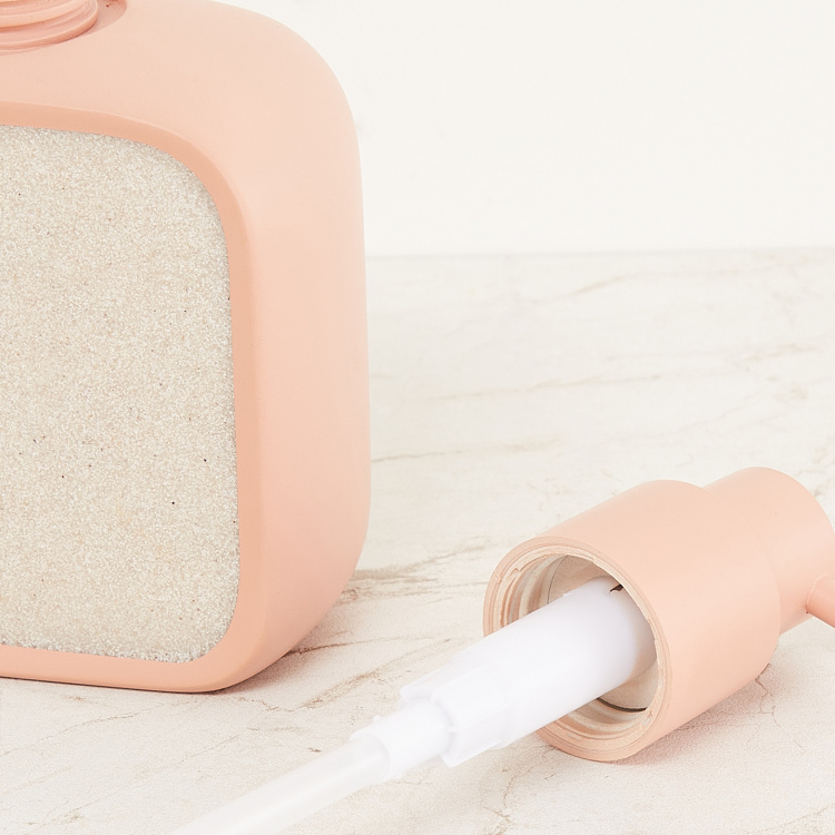 Mystic Fables Peach Textured Soap Dispenser Poly Resin - 10 cm x 5 cm x 14 cm
