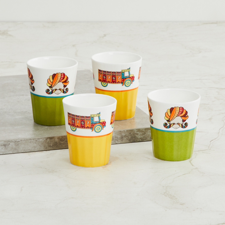 Fiesta Printed Tea Cup - Set of 4 Pcs