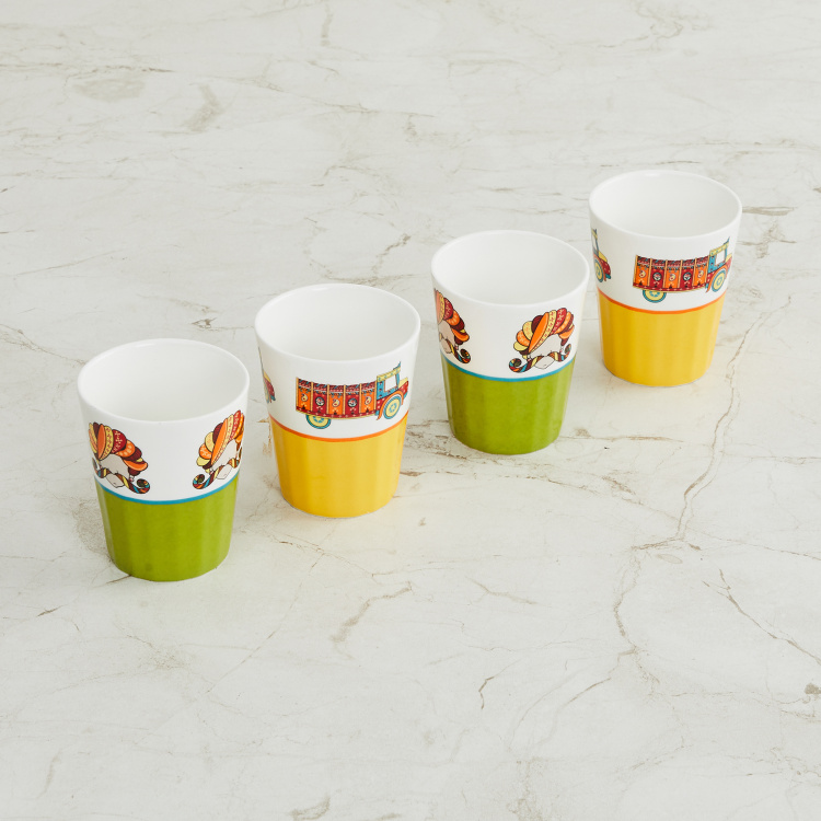 Fiesta Printed Tea Cup - Set of 4 Pcs
